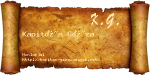 Kapitán Géza névjegykártya